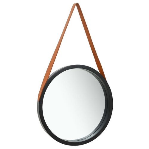 Miroir Mural Avec Sangle 50 Cm Noir