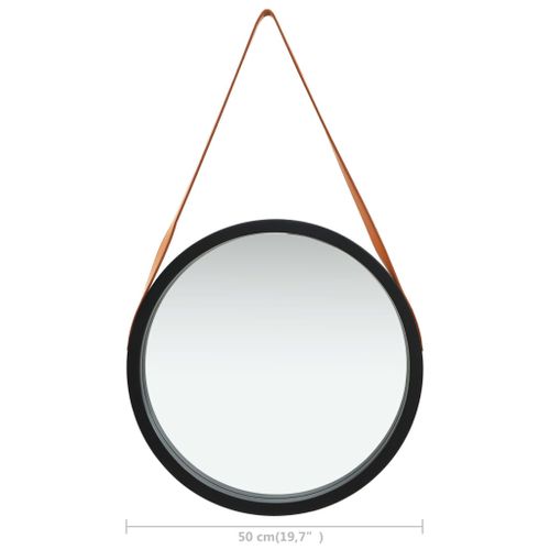 Miroir Mural Avec Sangle 50 Cm Noir