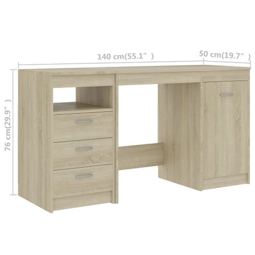 Bureau Chêne Sonoma 140x50x76 Cm Aggloméré