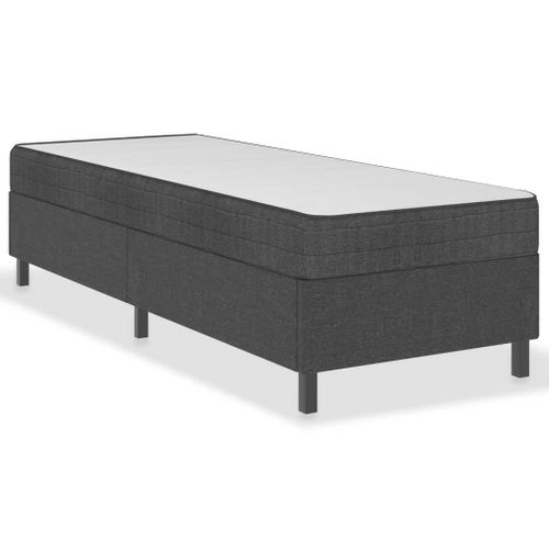 Sommier déco à Lattes Gris Foncé Tissu 100x200 Cm