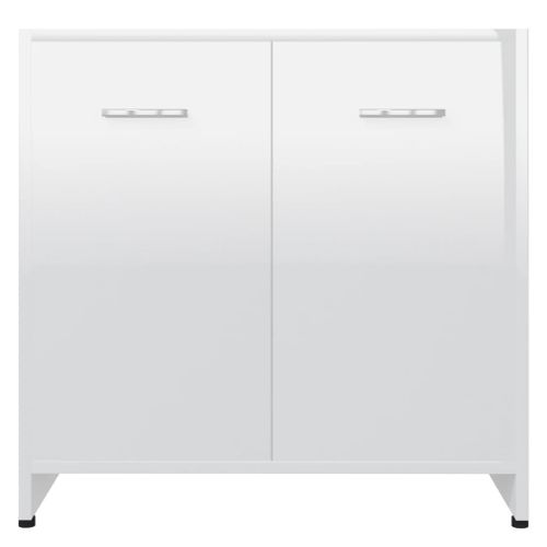 Meuble Sous-Vasque De Salle De Bain Blanc Brillant 60x33x61 Cm Aggloméré