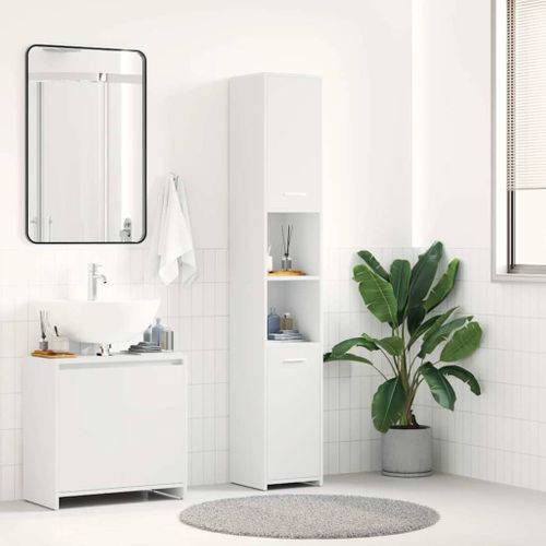 Colonne De Salle De Bain Blanc 30x30x183,5 Cm Aggloméré