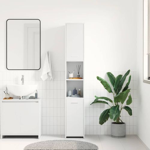 Colonne De Salle De Bain Blanc 30x30x183,5 Cm Aggloméré