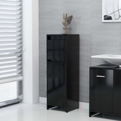 Armoire De Salle De Bain Noir 30x30x95 Cm Aggloméré