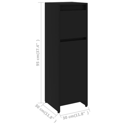 Armoire De Salle De Bain Noir 30x30x95 Cm Aggloméré