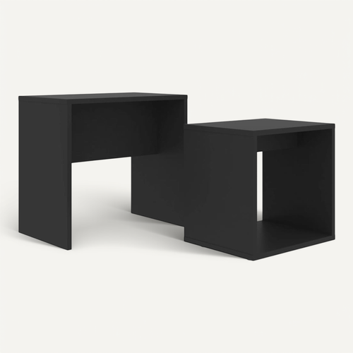 Ensemble De Table Basse Noir 48x30x45 Cm Bois Contreplaqué