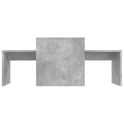 Ensemble De Tables Basses Gigogne Gris Béton 100x48x40 Cm Bois D'ingénierie Tables D'appoint