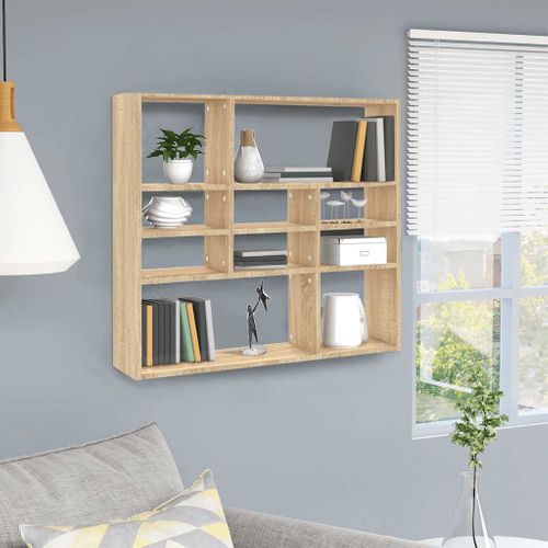 étagère Murale Chêne Sonoma 90x16x78 Cm Bois Contreplaqué