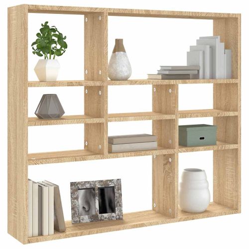 étagère Murale Chêne Sonoma 90x16x78 Cm Bois Contreplaqué