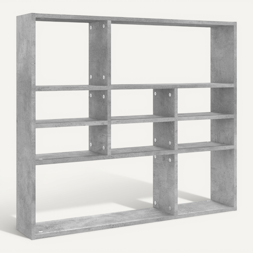 étagère Murale Gris Béton 90x16x78 Cm Bois D’contreplaqué