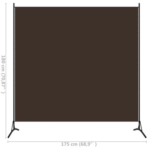 Paravent Pliable En Tissu Marron 175 X 180 Cm