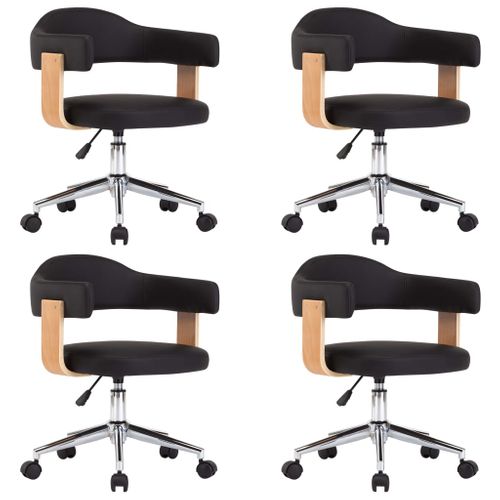 Chaises Pivotantes À Manger Lot De 4 Noir Simili