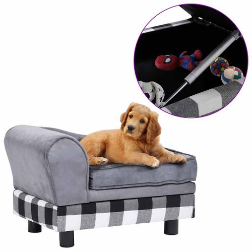 Canapé Pour Chien Gris 57x34x36 Cm Peluche