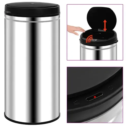 Poubelle À Capteur Automatique 70 L Acier Inoxydable