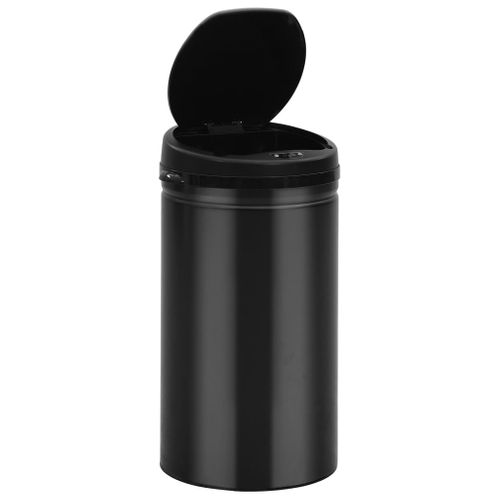 Poubelle à Capteur Automatique 50 L Acier Au Carbone Noir