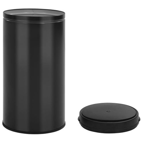 Poubelle à Capteur Automatique 60 L Acier Au Carbone Noir
