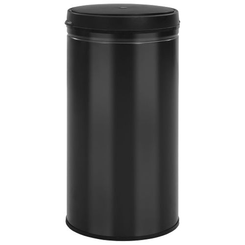 Poubelle à Capteur Automatique 60 L Acier Au Carbone Noir