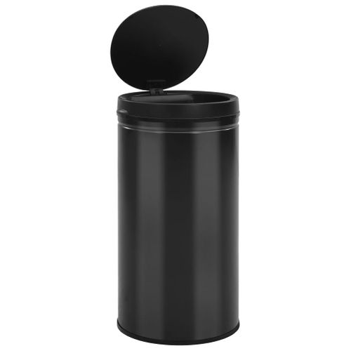Poubelle à Capteur Automatique 60 L Acier Au Carbone Noir