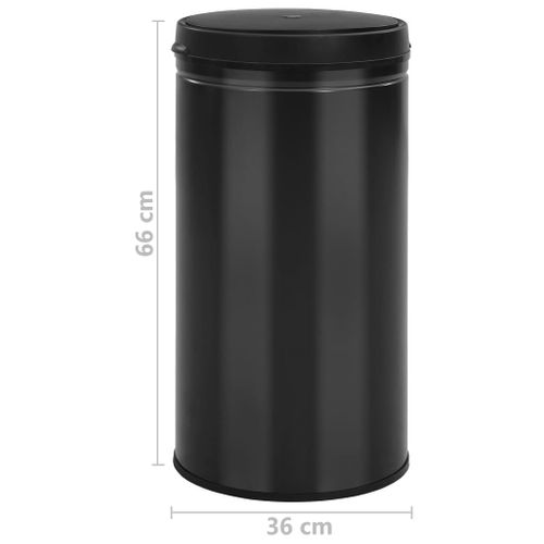 Poubelle à Capteur Automatique 60 L Acier Au Carbone Noir