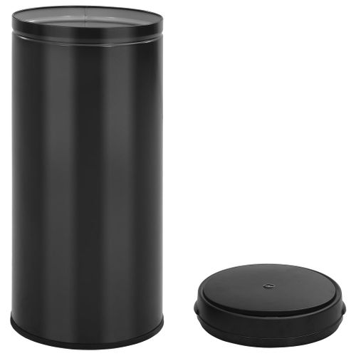 Poubelle À Capteur Automatique 80 L Acier Au Carbone Noir