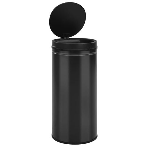 Poubelle À Capteur Automatique 80 L Acier Au Carbone Noir