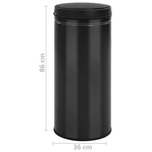 Poubelle À Capteur Automatique 80 L Acier Au Carbone Noir