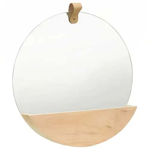 322801 Wall Mirror Solid Pinewood 35 Cm
