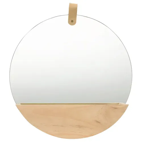 322801 Wall Mirror Solid Pinewood 35 Cm