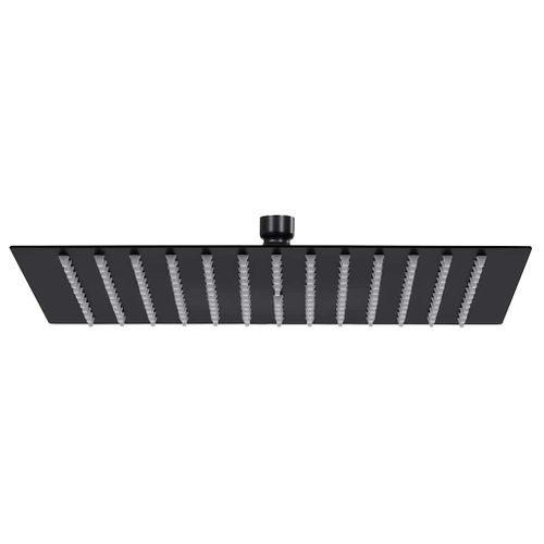 Tête De Douche Pluie Avec Rotule À 360° Carrée Noir 40x40 Cm Acier Inoxydable