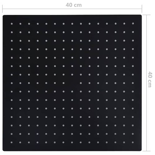 Tête De Douche Pluie Avec Rotule À 360° Carrée Noir 40x40 Cm Acier Inoxydable