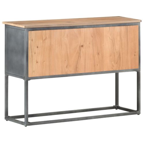 Buffet Gris 100x30x70 Cm Bois D'acacia Massif