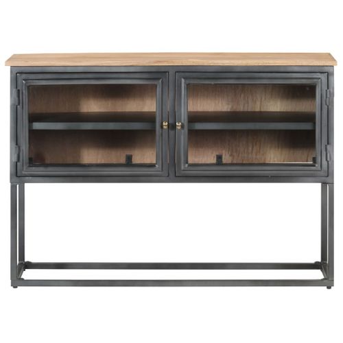 Buffet Gris 100x30x70 Cm Bois D'acacia Massif