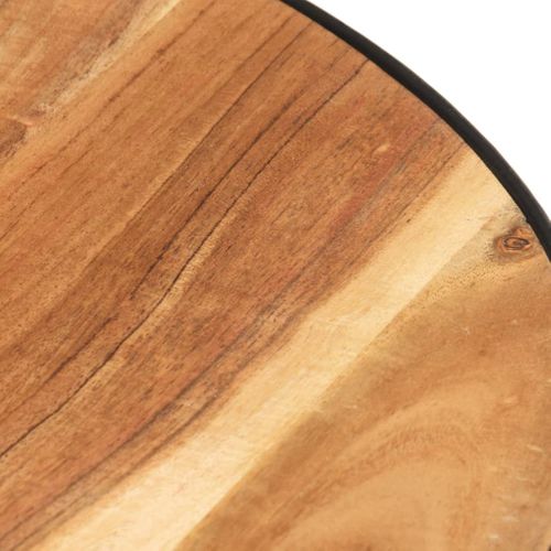 Table Basse Noir 68x68x36 Cm Bois D'acacia Massif