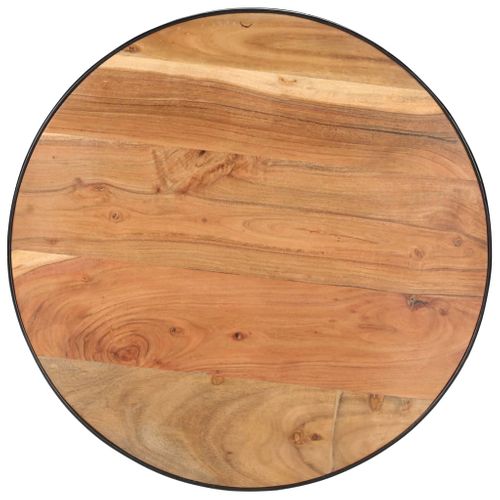 Table Basse Noir 68x68x36 Cm Bois D'acacia Massif