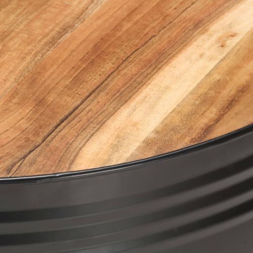 Table Basse Noir 68x68x36 Cm Bois D'acacia Massif