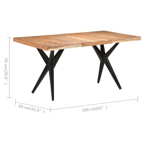 Table De Salle À Manger 160x80x76 Cm Bois D'acacia Solide