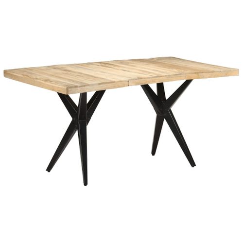 Table De Salle À Manger 160x80x76 Cm Bois De Manguier Brut