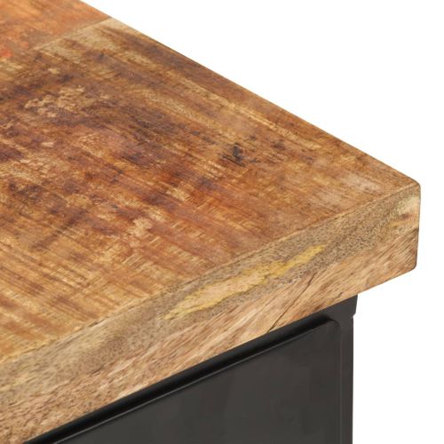 Table De Chevet 40x30x52 Cm Bois De Manguier Brut