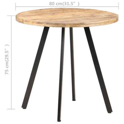 Table De Salle À Manger 80 Cm Bois De Manguier Brut