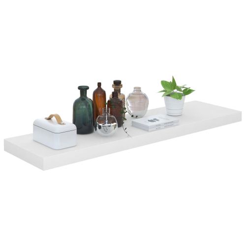 Étagère Murale Flottante Blanc Brillant 90x23,5x3,8 Cm Mdf