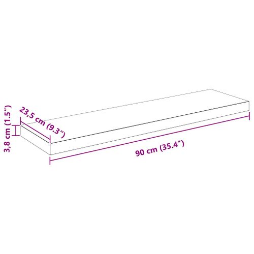 Étagère Murale Flottante Blanc Brillant 90x23,5x3,8 Cm Mdf