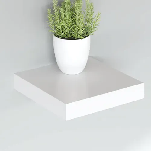 étagères Murales Flottantes 2 Pièces Blanc 23x23,5x3,8 Cm Mdf