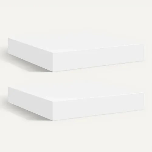 étagères Murales Flottantes 2 Pièces Blanc 23x23,5x3,8 Cm Mdf