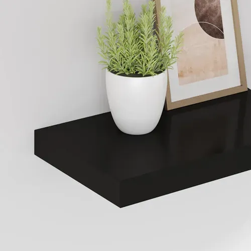 étagères Murales Flottantes 2 Pièces Noir 40x23,5x3,8 Cm Mdf