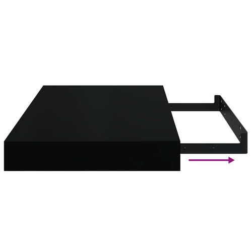 étagères Murales Flottantes 2 Pièces Noir 40x23,5x3,8 Cm Mdf