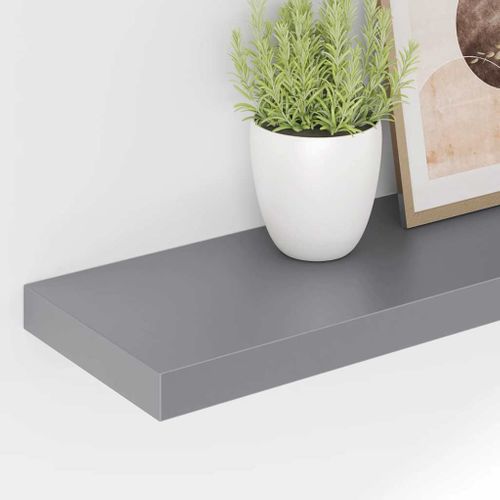 Étagères Murales Flottantes 2 Pièces Gris 120x23,5x3,8 Cm Mdf