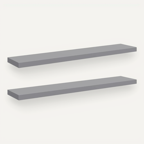 Étagères Murales Flottantes 2 Pièces Gris 120x23,5x3,8 Cm Mdf