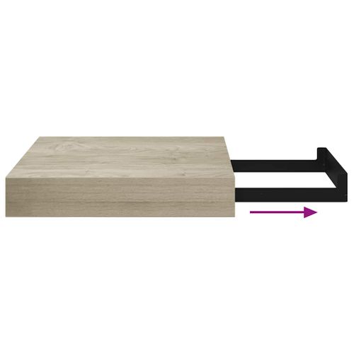 étagère Flottante Murale Chêne 23x23,5x3,8 Cm Mdf