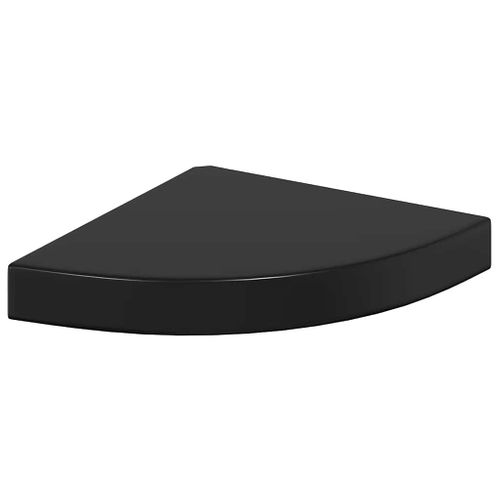 étagères D'angle Flottantes 4 Pièces Noir Brillant 25x25x3,8cm Mdf
