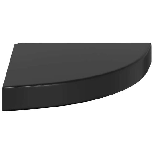 étagères D'angle Flottantes 4 Pièces Noir Brillant 25x25x3,8cm Mdf